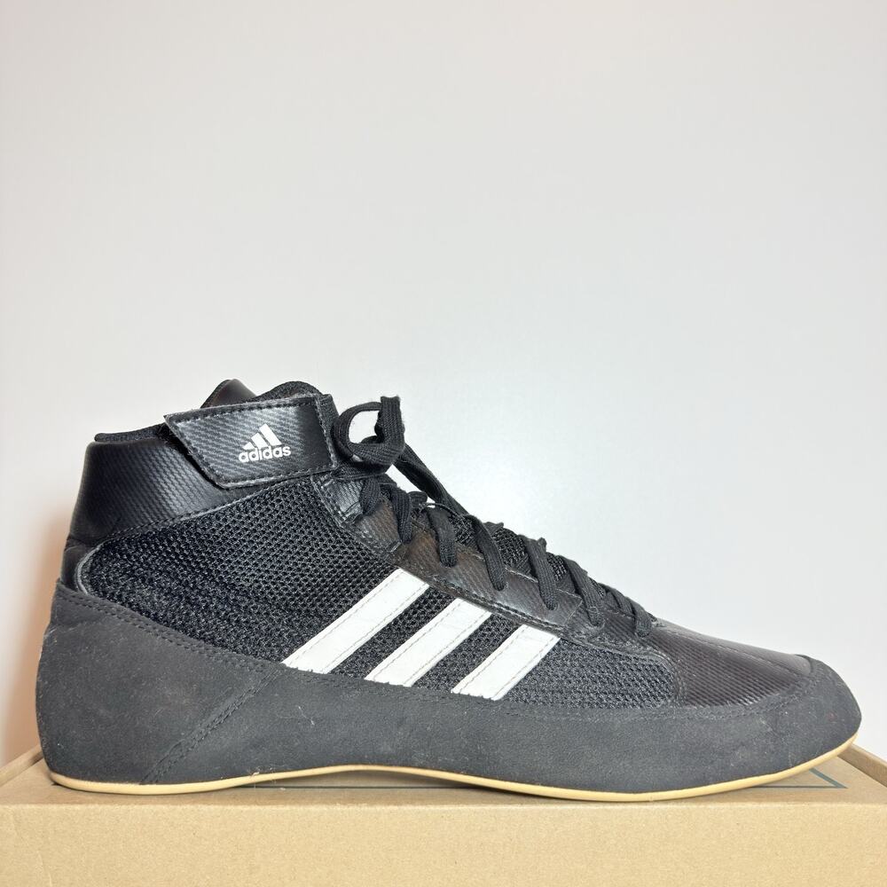 Adidas HVC 2 Wrestling Shoes Mens Size 11 Black White High Top MMA Boxing Sneake